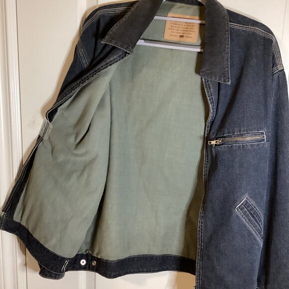 Bossini Jeans Men's Denim Jacket Corduroy Collar Lined Size S - Picture 6 of 13